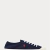 Marineblaue / rote Ralph Lauren Essence 100 Canvas Cap-Toe-Sneaker für Herren