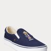 Marineblaue Slip-On-Sneakers „Keaton Polo Bear“ von Ralph Lauren für Herren