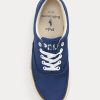 Marineblaue Sneakers aus Baumwollcanvas mit Ralph Lauren-Logo für Damen