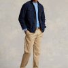 Marineblaue, stückgefärbte Oxford-Overshirt-Jacken von Ralph Lauren für Herren Marineblaue, stückgefärbte Oxford-Overshirt-Jacken von Ralph Lauren für Herren