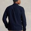Marineblaue, stückgefärbte Oxford-Overshirt-Jacken von Ralph Lauren für Herren Marineblaue, stückgefärbte Oxford-Overshirt-Jacken von Ralph Lauren für Herren