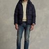 Marineblaue wasserabweisende Daunenjacken von Ralph Lauren für Herren