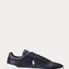 Marineblaue / weiße Herren-Sneakers aus Leder von Ralph Lauren Heritage Court II