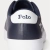 Marineblaue/weiße Herren-Sneakers „Longwood“ mit Logo aus Leder von Ralph Lauren