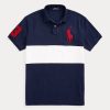 Marineblaue/weiße Poloshirts aus Netzstoff mit großem Pony von Ralph Lauren für Herren