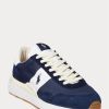 Marineblaue / weiße Ralph Lauren Train 89 Wildleder- und Oxford-Sneaker für Herren