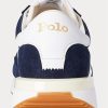 Marineblaue / weiße Ralph Lauren Train 89 Wildleder- und Oxford-Sneaker für Herren