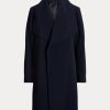 Marineblaue Wickelmäntel aus Crêpe für Damen von Ralph Lauren