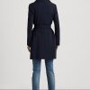 Marineblaue Wickelmäntel aus Crêpe für Damen von Ralph Lauren