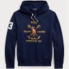 Marineblauer Fleece-Hoodie mit großem Polo-Wappen von Ralph Lauren für Herren