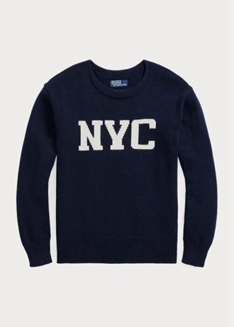 Marineblauer Pullover mit Rundhalsausschnitt für Herren von Ralph Lauren Nyc