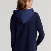 Marineblauer Ralph Lauren GolfLogo Hybrid Jersey Hoodie für Damen