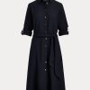 Marineblaues Fit-and-Flare-Kleid von Ralph Lauren für Damen
