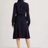 Marineblaues Fit-and-Flare-Kleid von Ralph Lauren für Damen