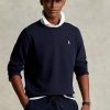 Marineblaues Ralph Lauren Doppelstrick-Pullover-Sweatshirt für Herren