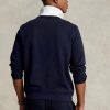 Marineblaues Ralph Lauren Doppelstrick-Pullover-Sweatshirt für Herren