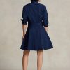 Marineblaues Ralph Lauren-Kleid mit Einsätzen für Damen