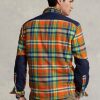 Mehrfarbige Herren Ralph Lauren Plaid Flannel Hybrid Overshirt Shirts