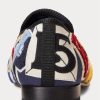 Marineblaue, mehrfarbige Herrenschuhe aus Segeltuch mit Logo-Patch von Ralph Lauren