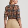 Mehrfarbige Langarmshirts aus Stretch-Baumwolle mit Karomuster von Ralph Lauren für Damen