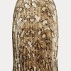 Mehrfarbige Plissierte Charmeuse-Röcke mit Schlangenhaut-Print für Damen von Ralph Lauren