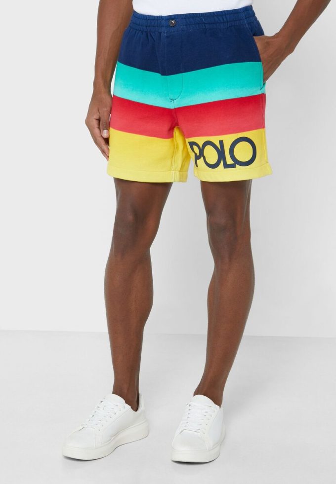 Mehrfarbige Ralph Lauren Color Block-Shorts für Herren