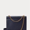 Midnight Navy Damen Ralph Lauren Polo ID Leder Umhängetaschen mit Umschlagkette