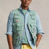 Mintgrüne Chino-Utility-Weste für Herren von Ralph Lauren