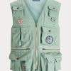 Mintgrüne Chino-Utility-Weste für Herren von Ralph Lauren