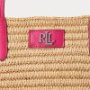 Natur/Sport Pink Damen Ralph Lauren Lederbesatz Stroh Große Brie Tragetaschen