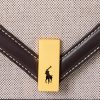 Natur/Tabak Damen Ralph Lauren Polo ID Canvas Umhängetaschen mit Umschlagkette
