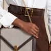 Natur/Tabak Damen Ralph Lauren Polo ID Canvas Umhängetaschen mit Umschlagkette