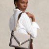 Natur/Tabak Damen Ralph Lauren Polo ID Canvas Umhängetaschen mit Umschlagkette