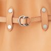 Naturfarbene Ralph Lauren Stud Vachetta Large Bellport Bucket Bags für Damen