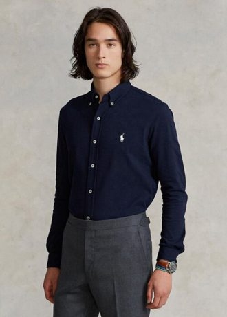 Navyblaue Ralph Lauren Featherweight Mesh-Hemden für Herren