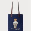Navyblaue Umhängetaschen aus Twill von Ralph Lauren mit Polo Bear-Print für Herren
