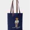 Navyblaue Umhängetaschen aus Twill von Ralph Lauren mit Polo Bear-Print für Herren