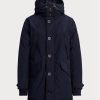 Navyblaue wasserabweisende Daunenparka-Jacken von Ralph Lauren für Herren