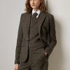 Olivgrün / Braune Ralph Lauren Parker Karierte Tweedjacken für Damen
