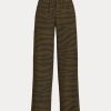Olivgrüne Crêpe-Hose mit weitem Bein und Zebra-Print von Ralph Lauren für Damen