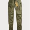 Olivgrüne, enge Stretch-Cargohose von Ralph Lauren für Damen