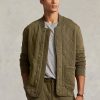 Olivgrüne gesteppte Luxus-Jerseyjacken von Ralph Lauren für Herren