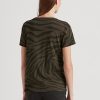 Olivgrüne Poloshirts aus Jersey mit Zebra-Print für Damen von Ralph Lauren