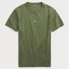 Olivgrüne Poloshirts für Herren von Ralph Lauren in Slim Fit mit Rundhalsausschnitt