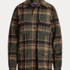 Olivgrüne Ralph Lauren Andrya Plaid Jacken für Damen