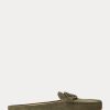 Olivgrüne Ralph Lauren Brynn Wildleder-Fahrer-Flachschuhe für Damen