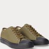 Olivgrüne Ralph Lauren Canvas-Sneaker für Herren