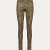 Olivgrüne Ralph Lauren Leggings aus Stretch-Jersey mit Zebra-Print für Damen
