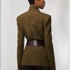 Olivgrüne Ralph Lauren Rhodri-Jacken aus Wollmischung für Damen