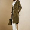 Olivgrüne Ralph Lauren Romilly Lamm-Wildledermäntel für Damen